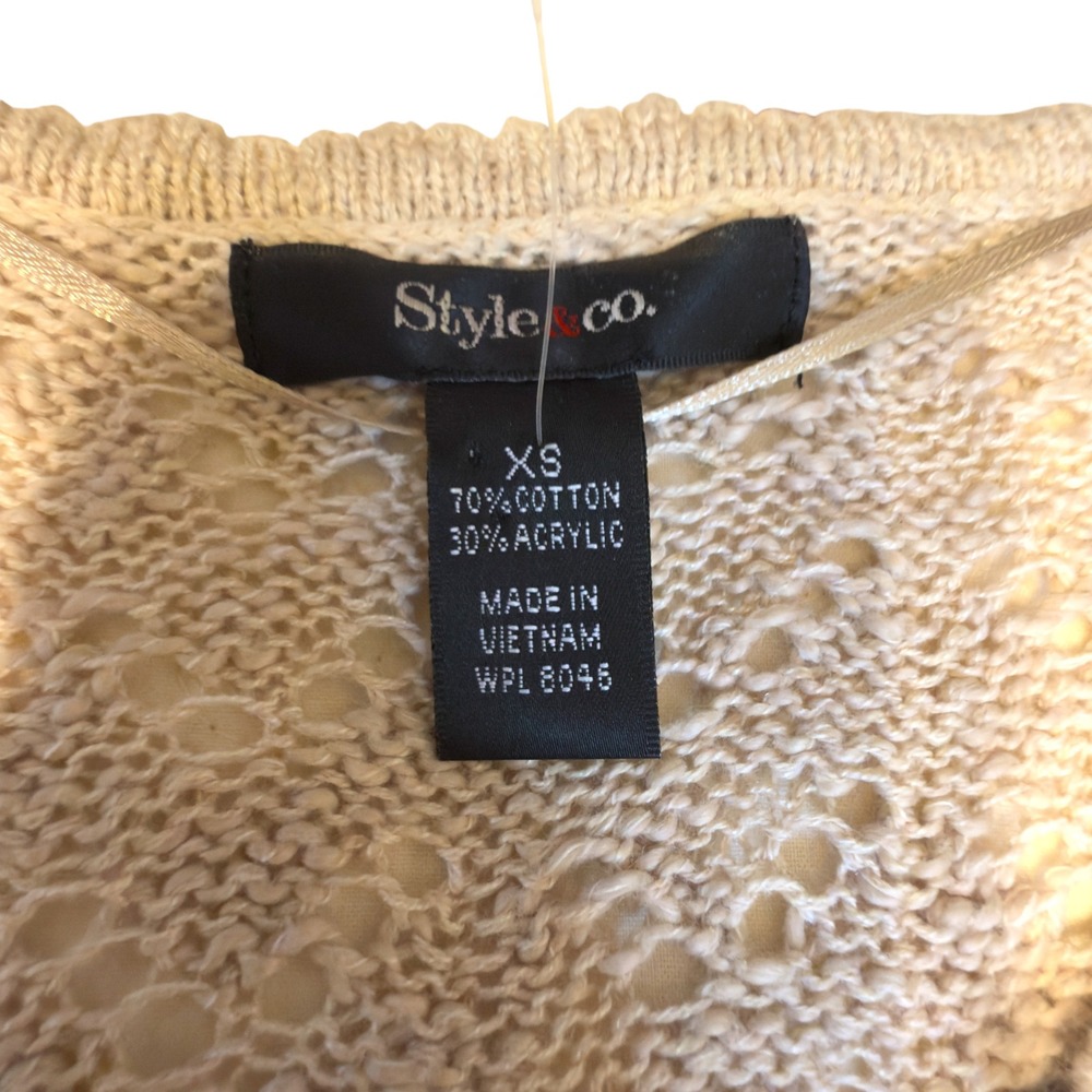Style & Co NWT Cotton Blend Open Knit XS Lightweight Sweater Dress Cozy Feminine - Picture 9 of 14
